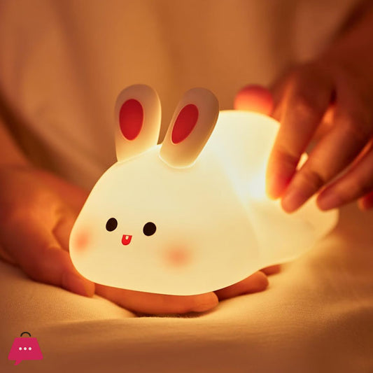Silicon Rabbit Lamp - Cute Lamps - Rechargeable Rabbit Lamp With Touch Sensor - Bunny Night Lamps for Kids